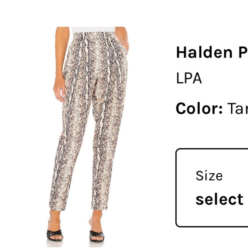 LPA snakeskin pants NWT size xxs